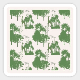 Green Safari Toile Pattern Sticker